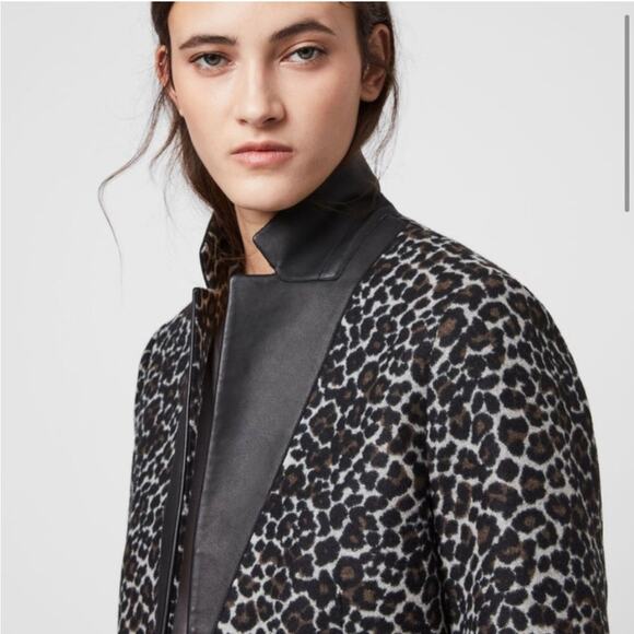 NWT All Saints Leni Leo Animal Print Coat - Picture 3 of 9